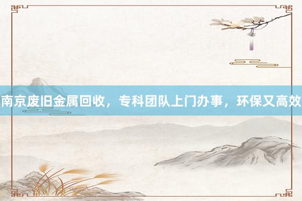 南京废旧金属回收，专科团队上门办事，环保又高效
